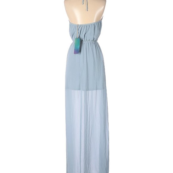 Heather Halter Maxi Dress - Sky Blue - Picture 2 of 2